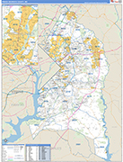 Prince George's County Wall Map Basic Style